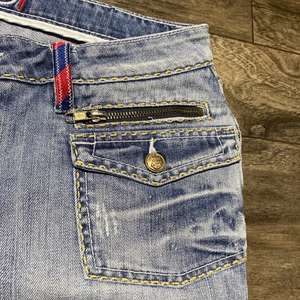 COOGI Denim Shorts Women's 34x12 Embroidered Embellished Low Rise Blue Jean Jort - Picture 5 of 14
